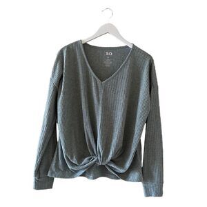 Sonoma Good For Life Green Front Twist Long Sleeves Soft Casual Top SZ M # 1176